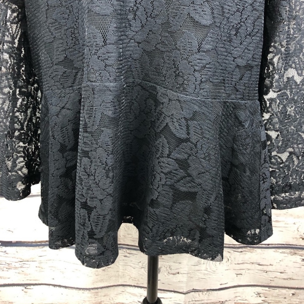 LOFT Black Laced Lined Top